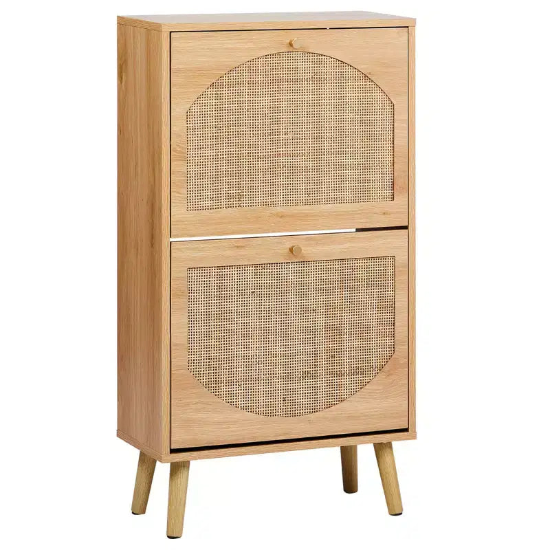 Karl Home Scarpiera in Rattan con 2 Ante a Ribalta