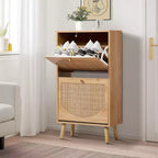 Karl Home Scarpiera in Rattan con 2 Ante a Ribalta