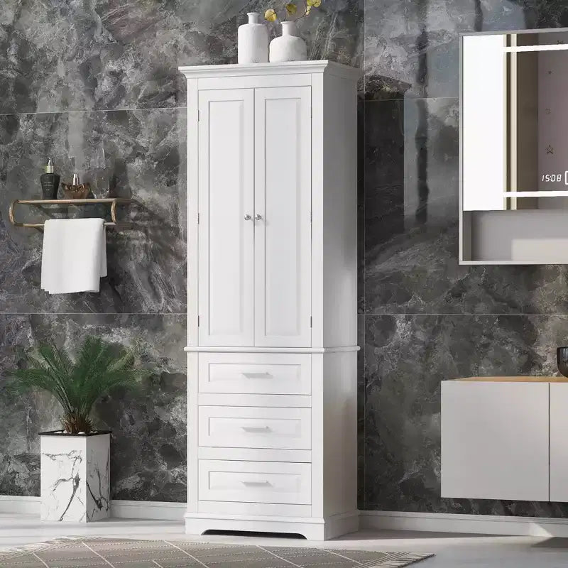 Mobile alto da bagno con tre cassetti