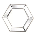 Specchio da parete esagonale 20 x 18 con design in vetro contemporaneo, specchio decorativo per soggiorno, ingresso, camera da letto