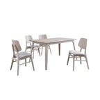 New Classic Furniture,Oscar 5-Piece Wood Dining Set, White Ash