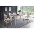 New Classic Furniture, Set da pranzo Oscar 5 pezzi in legno, Frassino bianco