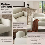 Poltrona a pozzetto imbottita moderna Roundhill Furniture Dylan, bianco crema