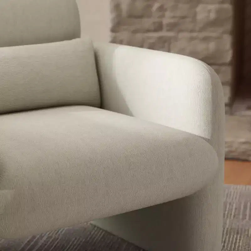 Poltrona a pozzetto imbottita moderna Roundhill Furniture Dylan, bianco crema