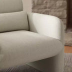 Poltrona a pozzetto imbottita moderna Roundhill Furniture Dylan, bianco crema