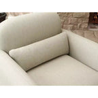 Poltrona a pozzetto imbottita moderna Roundhill Furniture Dylan, bianco crema
