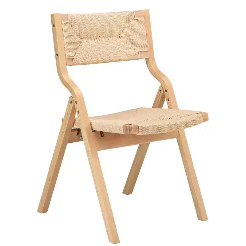 MAYEERTY Set di 2 sedie da pranzo in legno pieghevoli e impilabili per sala da pranzo, seduta e schienale intrecciati, naturali