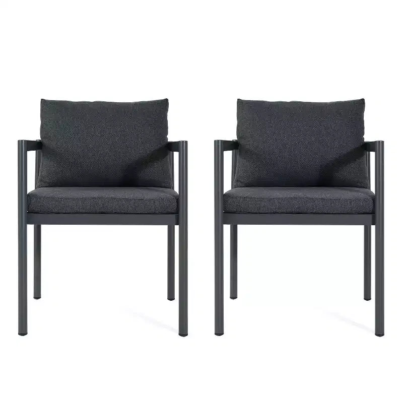 MAYEERTY Set di 2 Sedie da Esterno in Alluminio per Patio, Tutte le Stagioni, con Braccioli, Capacità 136 kg