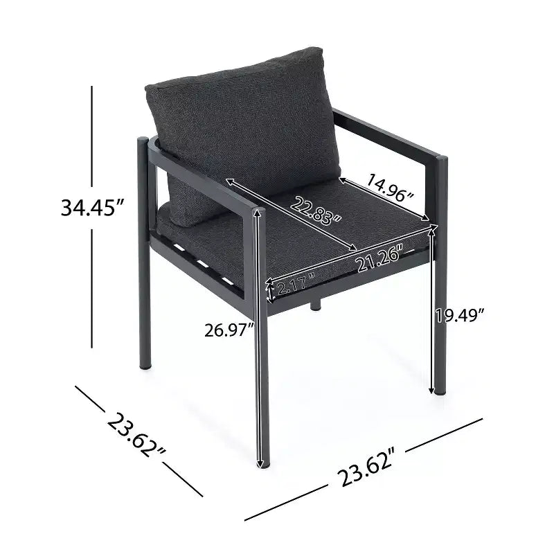 MAYEERTY Set di 2 Sedie da Esterno in Alluminio per Patio, Tutte le Stagioni, con Braccioli, Capacità 136 kg