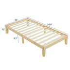 Karl Home, letto a piattaforma matrimoniale in legno di pino, colore legno