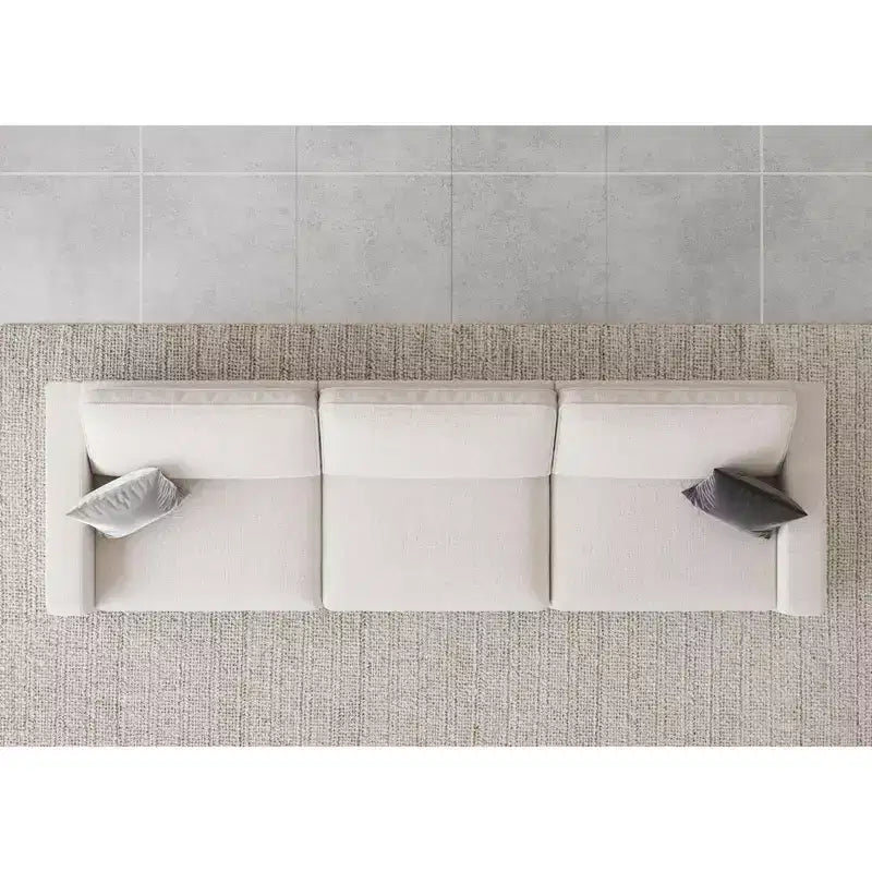 Belffin Divano Sezionale Modulare 3 Posti in Ciniglia Cloud - con Pouf Contenitore e Seduta Extra Profonda