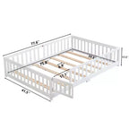 Okak Struttura Letto in Legno Massello Singolo, Struttura Letto a Pavimento con Sponde di Sicurezza e Supporto a Doghe, Letto per Bambini per Camera da Letto