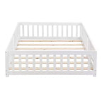 Okak Struttura Letto in Legno Massello Singolo, Struttura Letto a Pavimento con Sponde di Sicurezza e Supporto a Doghe, Letto per Bambini per Camera da Letto