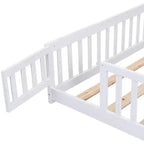 Okak Struttura Letto in Legno Massello Singolo, Struttura Letto a Pavimento con Sponde di Sicurezza e Supporto a Doghe, Letto per Bambini per Camera da Letto