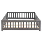 Okak Struttura Letto in Legno Massello Singolo, Struttura Letto a Pavimento con Sponde di Sicurezza e Supporto a Doghe, Letto per Bambini per Camera da Letto