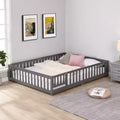 Okak Struttura Letto in Legno Massello Singolo, Struttura Letto a Pavimento con Sponde di Sicurezza e Supporto a Doghe, Letto per Bambini per Camera da Letto