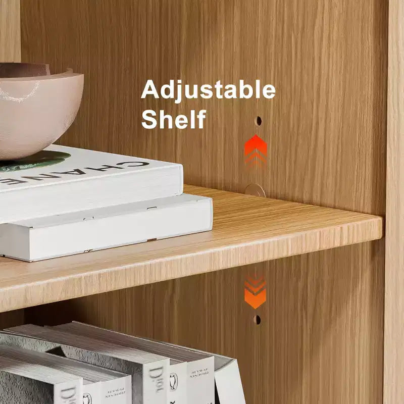 [36 pollici | Ripiano aperto] Mobile decorativo in legno naturale senza ante (scaffale a più livelli + design moderno)