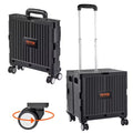 VEVOR Foldable Utility Cart, 110 lbs Load Capacity, Folding Portable Rolling Crate Handcart with Heavy Duty Telescoping Handle and 4 Rotate Wheels
