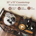 Costway Portabottiglie da Vino da Terra per 21 Bottiglie con Scaffale Contenitore Nero & Oro / Marrone