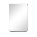 Specchio da bagno rettangolare 32x22 con cornice in lega di alluminio, specchio da parete per camera da letto, soggiorno, ingresso, argento