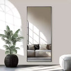 Specchio da bagno rettangolare 32x22 con cornice in lega di alluminio, specchio da parete per camera da letto, soggiorno, ingresso, argento