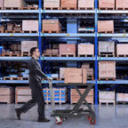 Carrello Elevatore Idraulico VEVOR, Capacità 226 kg, Altezza di Sollevamento 72,4 cm, Tavolo Elevatore Manuale a Forbice Singola con 4 Ruote e Cuscinetto Antiscivolo