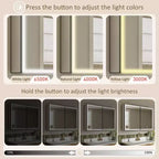 Specchiera Contenitore a LED Grande, Mobiletto da Bagno con Specchio da Incasso/Montaggio a Parete, Dimmerabile, Luce a 3 Modalità, Anti-Appannamento, Ripiani Regolabili, Nero