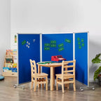 ECR4Kids Divisorio da Stanza Mobile con Lavagna Magnetica a Secco e Flanella, 3 Pannelli, Materiale Scolastico