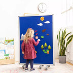 ECR4Kids Divisorio da Stanza Mobile con Lavagna Magnetica a Secco e Flanella, 3 Pannelli, Materiale Scolastico