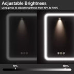 Aris Armadietto a specchio LED, Incasso/Montaggio a parete, Dimmerabile, Luce a 3 modalità, Antiappannamento, Ripiani regolabili, Bianco