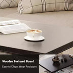 Tavolino da caffè Acekool 47.2 con piano sollevabile, cassetti e ripiani regolabili. Tavolino da centro in stile rustico-contadino con piano sollevabile per soggiorno.