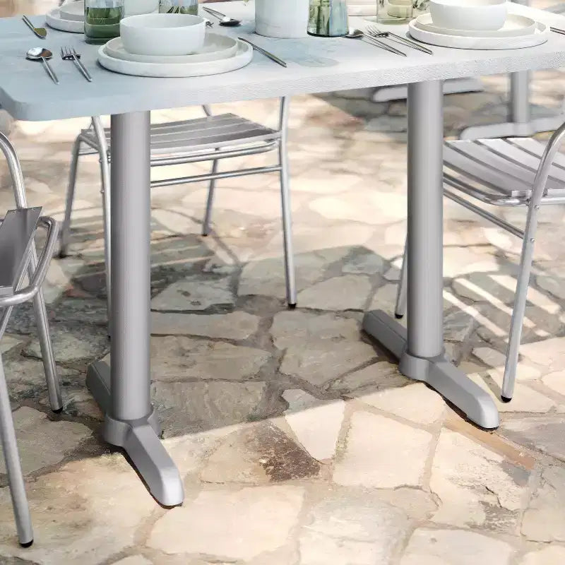 Flash Furniture Base a T per tavolo da ristorante 5'' x 22'' con colonna ad altezza tavolo da 3'' di diametro