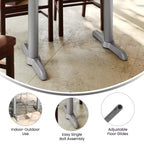 Flash Furniture Base a T per tavolo da ristorante 5'' x 22'' con colonna ad altezza tavolo da 3'' di diametro