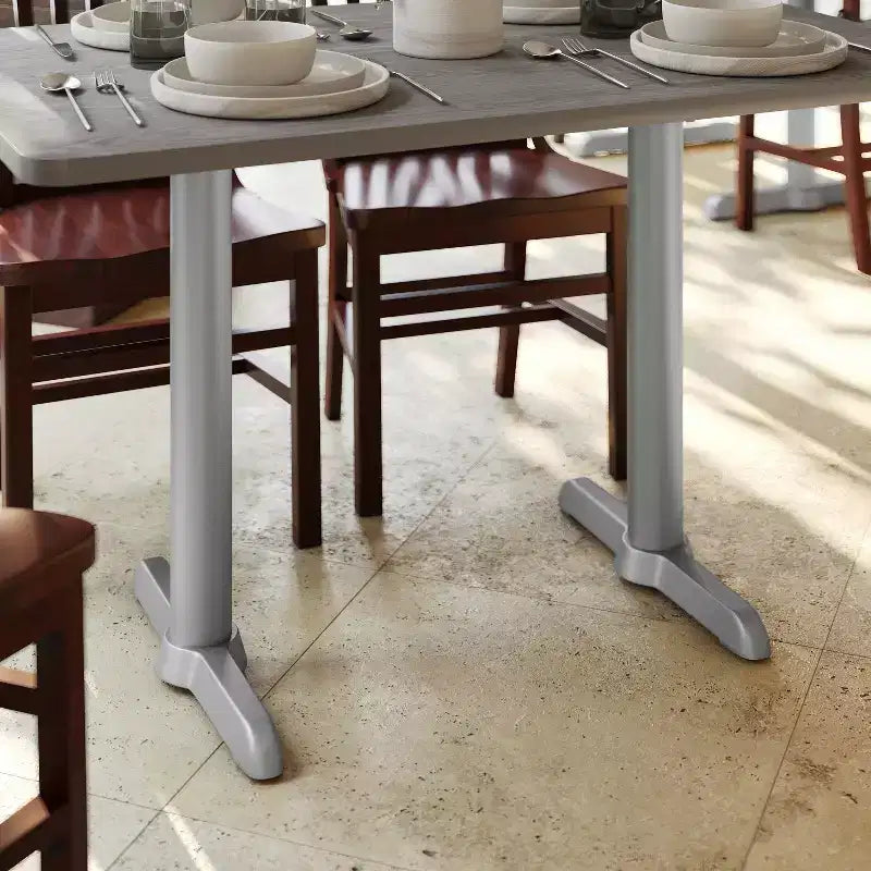 Flash Furniture Base a T per tavolo da ristorante 5'' x 22'' con colonna ad altezza tavolo da 3'' di diametro