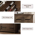 55 Mobile Contenitore a 8 Cassetti, Credenza Retrò, Mobile Contenitore Multicassetti, Mobile in Legno Stile Retrò