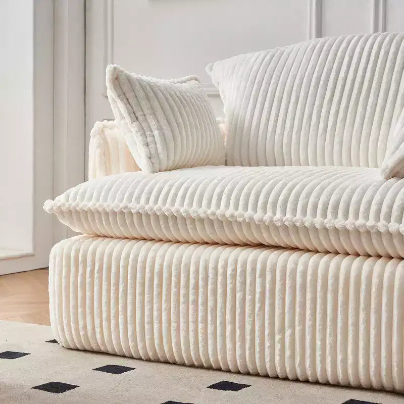 Sedia Divano Comprimibile Convertibile con Ottomana, Poltrona Moderna in Tessuto a Coste per Piccoli Spazi, Soggiorno, Dormitorio o Appartamento