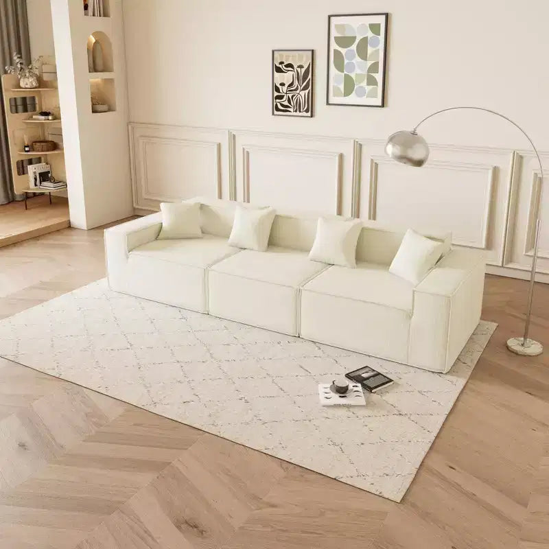 Divano Sezionale Modulare a L con Chaise Reversibile, Cuscini Profondi, Comodo Divano per Soggiorno
