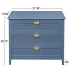 GDFStudio Virginia Mobiletto Contenitore in Legno 31.5 con 3 Cassetti