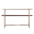 Ardmillan Faux Marble Console Table with Storage - Brass - SEI