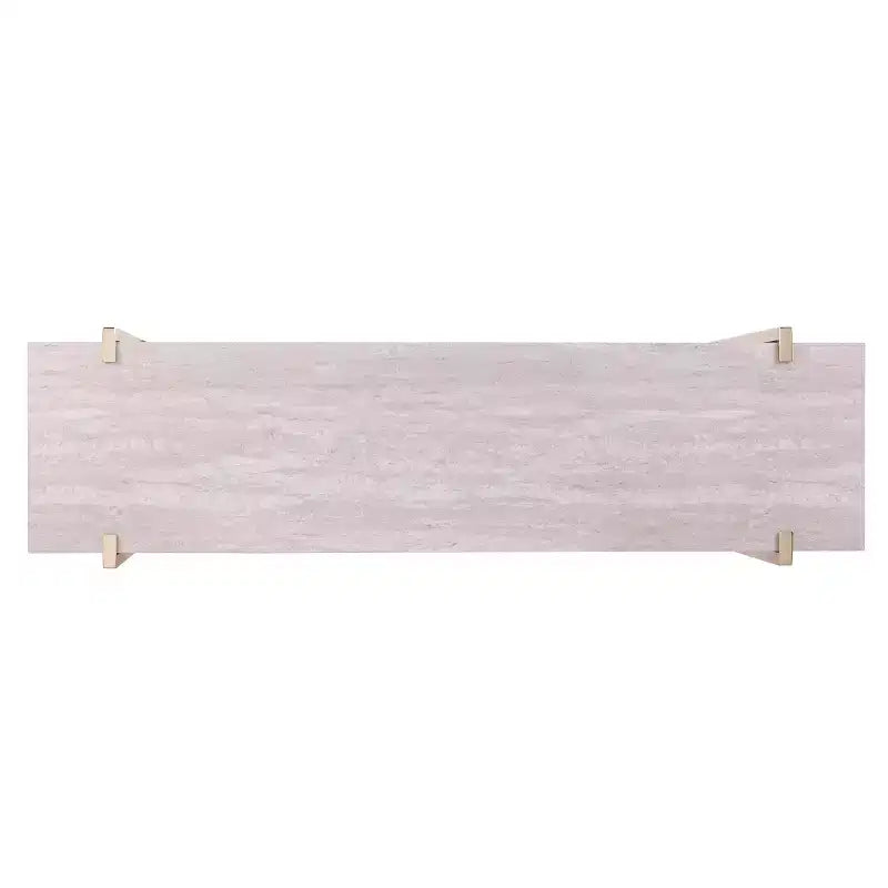 Consolle Ardmillan effetto marmo con spazio contenitore - ottone - SEI
