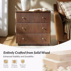 Comodino moderno Sara a 3 cassetti con stazione di ricarica integrata, set da 2 | ART OF LIVING DESIGNS-CILIEGIO