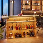 Tavolo da bar Lantine moderno a 4 livelli da 70,9 pollici, mobile bar con porta bicchieri e poggiapiedi nero