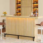 Tavolo da bar Lantine moderno a 4 livelli da 70,9 pollici, mobile bar con porta bicchieri e poggiapiedi nero