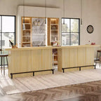Tavolo da bar Lantine moderno a 4 livelli da 70,9 pollici, mobile bar con porta bicchieri e poggiapiedi nero