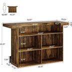 Tavolo da bar Lantine moderno a 4 livelli da 70,9 pollici, mobile bar con porta bicchieri e poggiapiedi nero