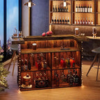Tavolo da bar Lantine moderno a 4 livelli da 70,9 pollici, mobile bar con porta bicchieri e poggiapiedi nero