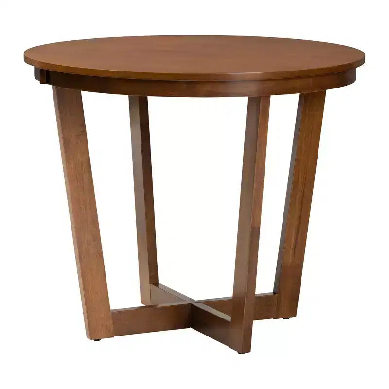 Set da pranzo Baxton Studio Valerie moderno grigio e legno marrone noce da 5 pezzi