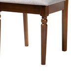Set da pranzo Baxton Studio Valerie moderno grigio e legno marrone noce da 5 pezzi