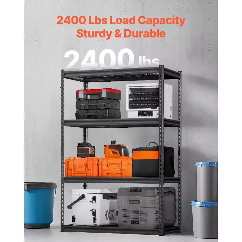 Scaffali di stoccaggio VEVOR, 1088 kg, Scaffalatura da garage resistente a 4 ripiani, 50,8 P x 101,6 L x 152,4 H cm Scaffali metallici regolabili per unità di scaffalatura industriale