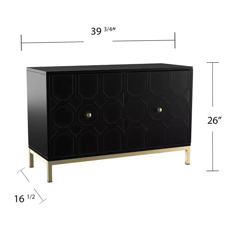 Mobiletto decorativo Gramdlynn a due ante - Nero - SEI